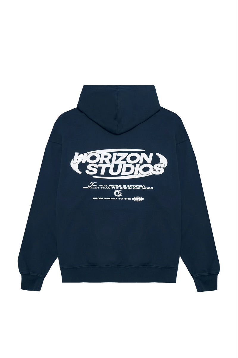 NAVY “TO THE WORLD” HOODIE Horizon Studios