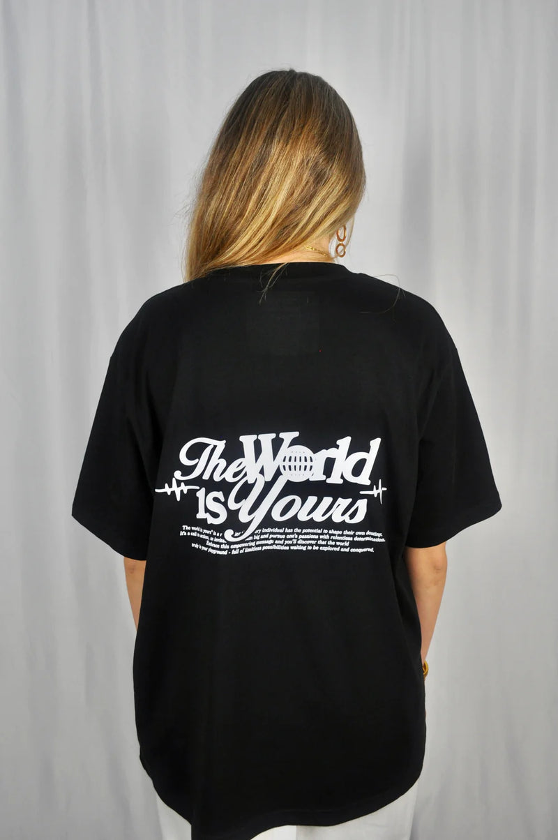 The World Is Yours Black Tee Signal Brand